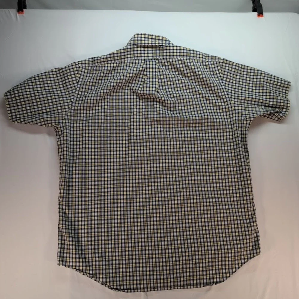 Ralph Lauren Mens Shirt Large Blake Plaid Short Sleeve Button Down Cotton